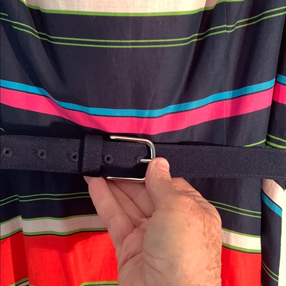 Kasper Red and Blue Fit and Flare Midi Dress - Picture 3 of 11